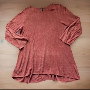 EILEEN FISHER Women’s Medium Rust Colored Organic Linen Mesh Lightweight Sweater